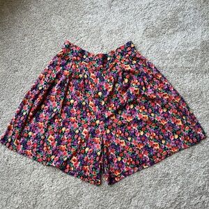 Vintage Cindy Collins | 20 Plus | Floral Culotte Shorts | 80s 90s Retro | Vtg
